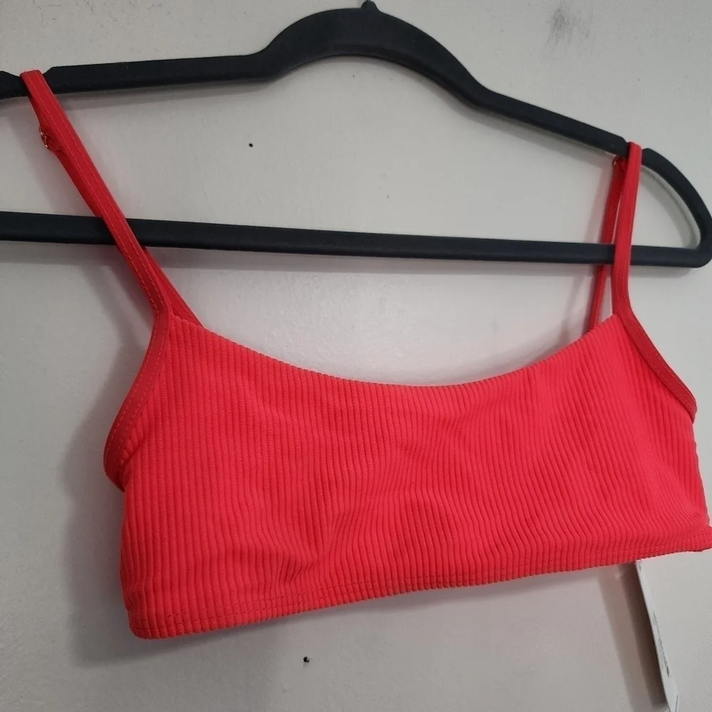 Frankies Bikinis Neon Solid boots Bandeau Top Swim Beach Pool Barbie Surf